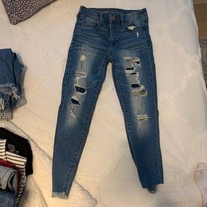 american eagle patch jeans